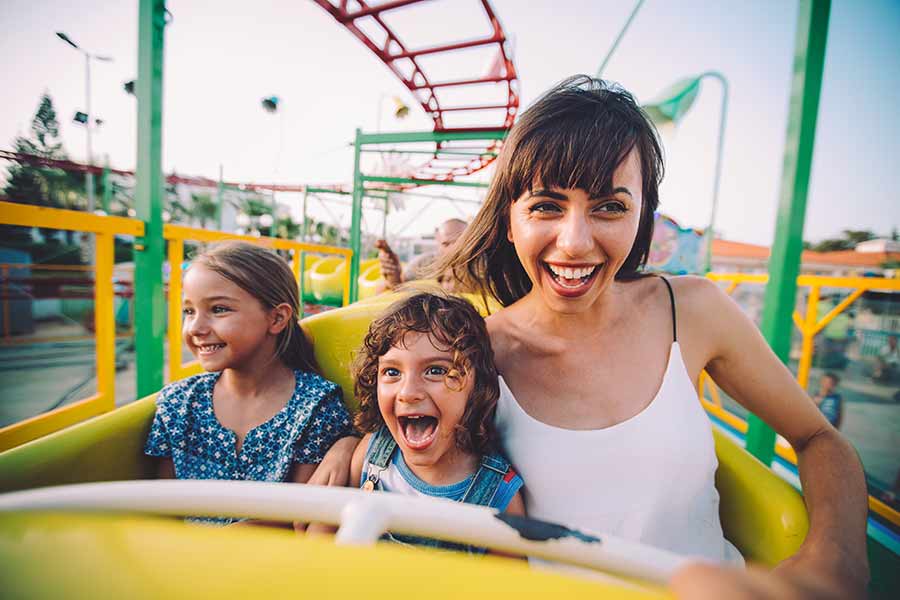 riding roller coaster 