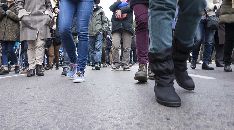 People walking for awareness