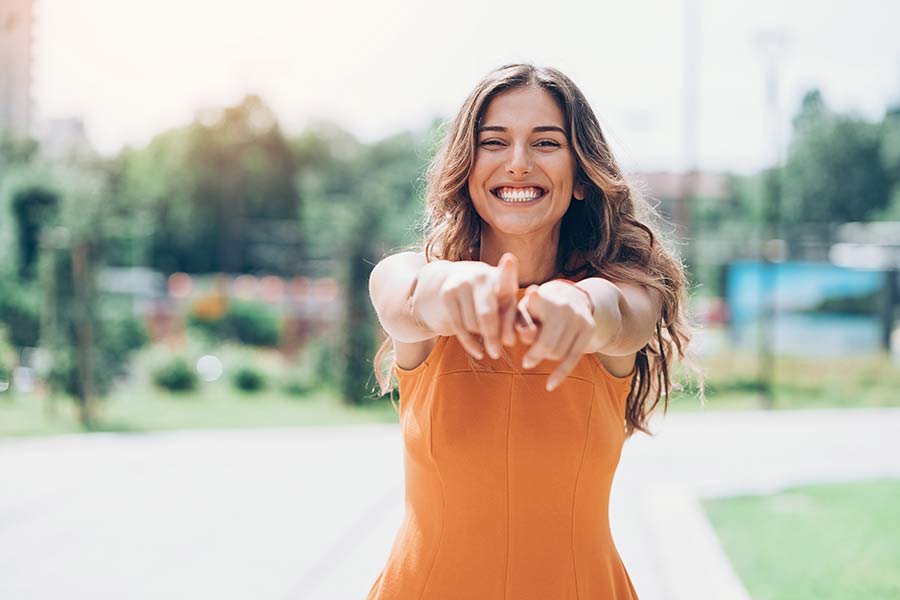 Woman smiling