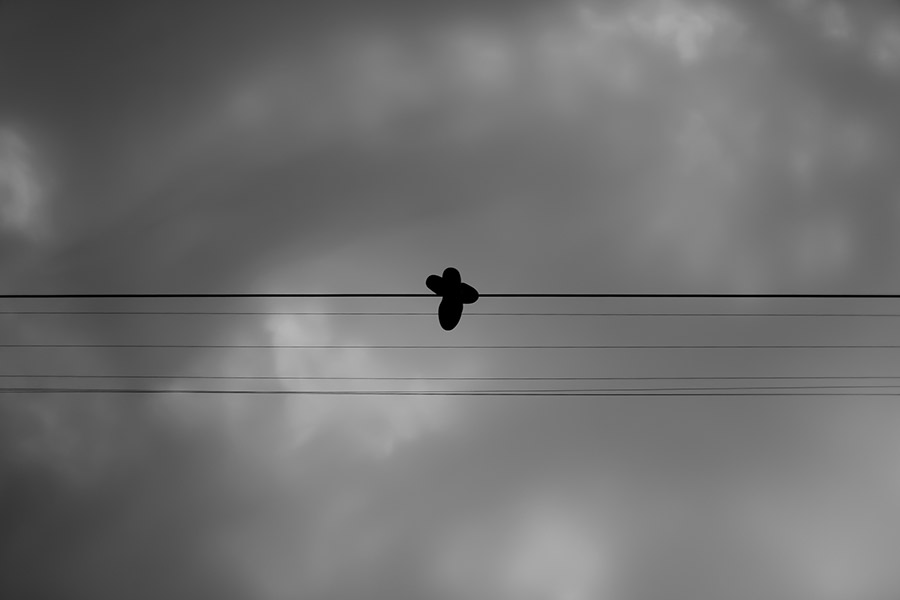 shoes on a telephone wire