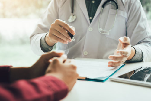 Physician documents patient information