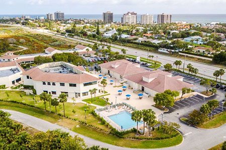 An aerial view of the Beach House Recovery Center.