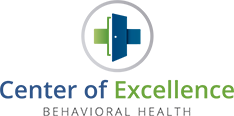 Blue and Green logo for Center of Excellence.