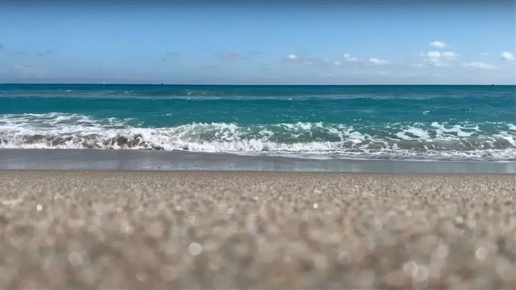 Ocean view from sandy beach