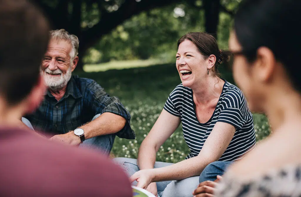 group therapy outdoors