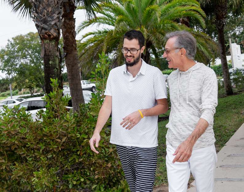 two men walking